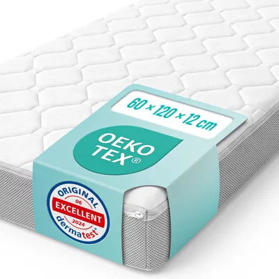 Produktbild von Sun Garden Babymatratze 60x120 cm | 70x140 cm mit Trittkante Baby Matratze für Babybett, Bezug bis 60°C Grad waschbar