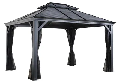 Produktbild von Sojag Mykonos 1014 Pavillon mit festem Dach mit Moskitonetz 3x4 m