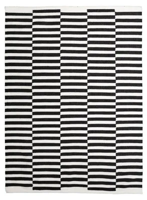Produktbild von Baumwollteppich - Dazzle Blocks Schwarz Weiß
