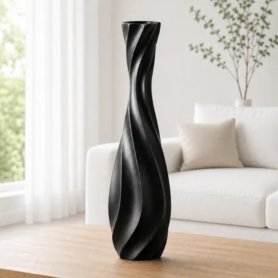 Produktbild von Leewadee Bodenvase 50 cm - Hohe Polyresin Deko für Pampasgras