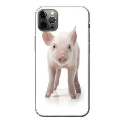 Produktbild von MuchoWow® Handyhülle Schutzhülle Hülle für iPhone 13 Pro Max Schwein - Tiere - Weiß Silikon Softcase Handy Hülle - Mobiltelefon