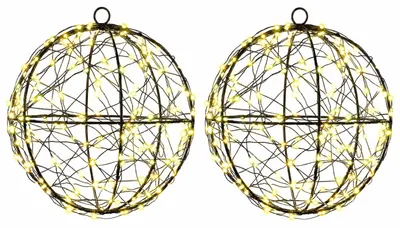 Imagen del producto de vidaXL Adorno navideño con luces, 2 unidades, 400 LEDs, luz blanca cálida