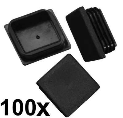 Produktbild von 100 x Lamellenstopfen Vierkantrohrstopfen 50 x 50 mm (Außen) Stopfen SCHWARZ