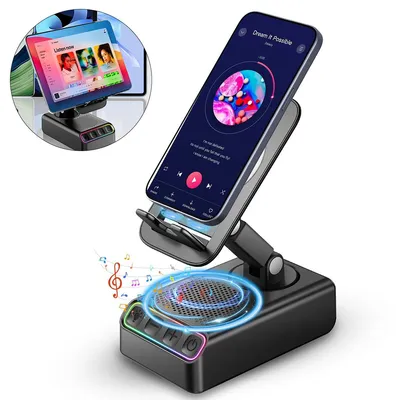 Produktbild von Handyständer mit Bluetooth Lautsprecher,Automatischer Erkennungsmodus Wiedergabepbarer,Handy Ladegerät Halter mit Drahtlosen Lautsprechern,Geschenke