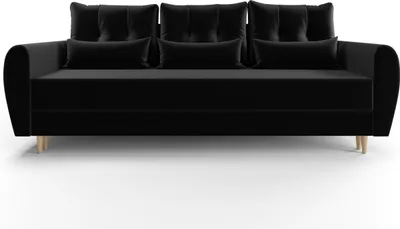 Obrázok produktu pre Nábytok Roe | Rozkladacia pohovka - PALERMO - 230x89 cm - čierna - s funkciou spánku a podnožou - Pohovka - Rozkladacia pohovka