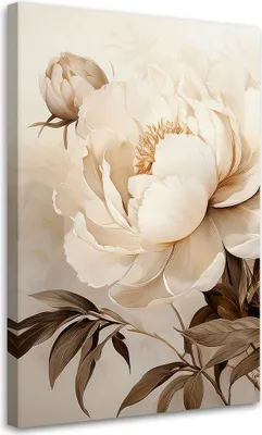 Produktbild von Leinwandbild Pfingstrosen Pfingstrosen Blumen in Beige 60x90 Feeby Beige bild für die wand bereit zum aufhängen