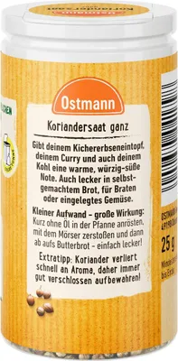 Produktbild von Ostmann Koriandersaat ganz Packung ganz ohne Zusatzstoffe 25g