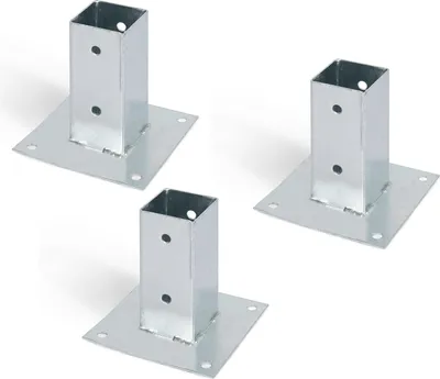 Zdjęcie produktu dla Alberts 211875 Tuleja wkręcana do okrągłych lub kwadratowych słupków drewnianych, ocynkowana ogniowo, 61 x 61 mm, zestaw 3 szt