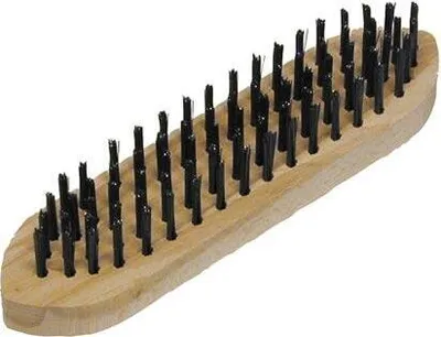 Produktbild von Manuelle Drahtbürste mit gewelltem Stahldraht und Holzgriff für Bootsholz, Metall, Kunststoff