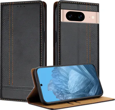 Immagine prodotto di Custodia per Google Pixel 8A in pelle con funzione di supporto nero