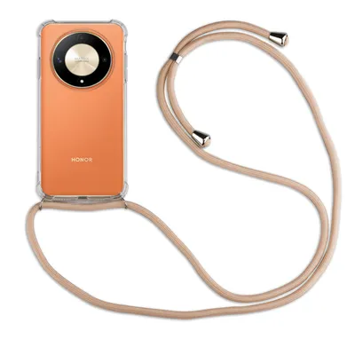 Produktbild von Handykette für Honor Magic 6 Lite Hülle mit Band Case Handyhülle mit Kette  Beige / Braun