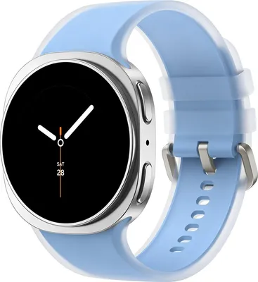 Produktbild von Stravo Transparentes Silikon-Sportarmband für Samsung Galaxy Watch 9/8 40/44 mm & Watch 8 Classic 46 mm – M/L – Blau