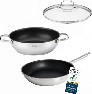 Produktbild von RÖSLE Elegance Set Bratpfanne 28 cm und Servierpfanne 28 cm mit Deckel ProPlex