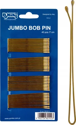 Produktbild von Ponik’s Haarklammern Bobby Pins aus Metall 7 cm – Haarnadeln Haarspangen Gerade – Gold, 40 Stück