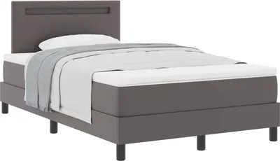 Immagine prodotto di Letto boxspring con materasso grigio 120 x 200 cm in ecopelle