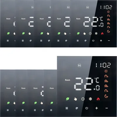 Obrázek produktu pro 10x Chytrý pokojový termostat Tuya WiFi, digitální nástěnný termostat s LCD displejem pro 3A vodní topení Programovatelné podlahové vytápění, černý