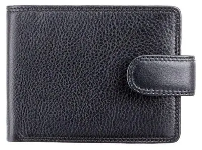 Productafbeelding van Visconti herenportemonnee van natuurlijk leer, zwart, met RFID-bescherming, afmetingen 10,5 x 9 cm