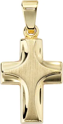 Produktbild von Kreuzanhänger Anhänger Kreuz aus 585 Gold Gelbgold massiv Uni Goldanhänger