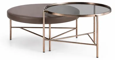 Image de Tabouret avec table d'appoint. Style moderne, gris, minimaliste, élégant, forme ronde