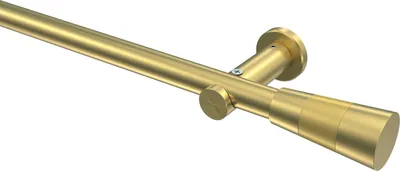 Produktbild von Interdeco Gardinenstange / Vorhangstange Messing-Optik, Typ Platon Tanara (Konus Bicolor) ohne Ringe, 20 mm Ø 1-läufig, 160 cm