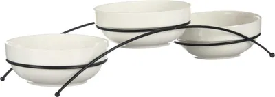 Produktbild von VESSIA | Schalen - weiß - 3 x 300 ml - Set mit 3 Porzellanschalen auf einem Ständer