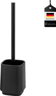 Image de Ensemble WC eluno VALONA, brosse WC avec 1 tête de brosse de rechange noire, en plastique robuste noir