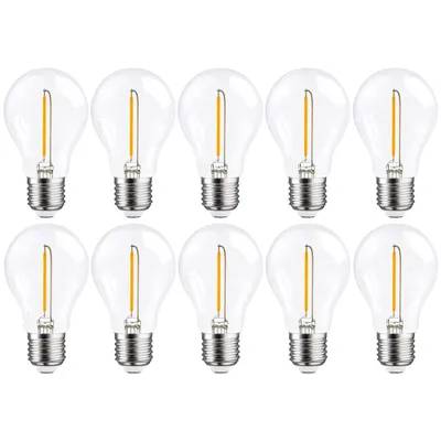 Produktbild von 10 x LED Filament Leuchtmittel Birne 1W = 12W E27 klar 100lm extra warmweiß 2200K