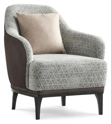 Produktbild von Ohrensessel Sessel Einsitzer 1 Sitzer Stoffsessel Grau Design Modern