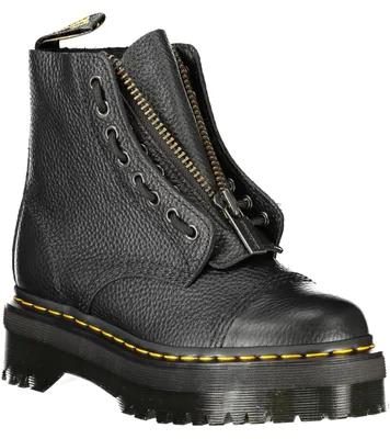 Produktbild von Trendige Damenstiefel: Uni, Schwarz, Plateau & Kontrastdetails