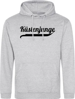 Produktbild von Huuraa Uni Hoodie Küstenjunge Schriftzug XL Heather Grey Vegan Sweatshirt Geschenkidee