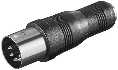 Image de Adaptateur audio Wentronic, connecteur DIN vers prise auxiliaire 3,5 mm - Connecteur DIN 180° (5 broches) > Prise jack 3,5 mm (3 broches, stéréo)