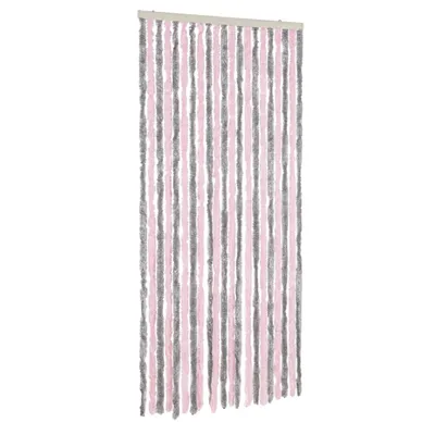 Produktbild von Fliegenvorhang Silbergrau und Rosa 100x220 cm Chenille