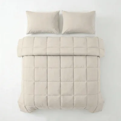 Imagen del producto de Primaviera Deluxe: Edredón de percale color beige, 240 x 220 cm