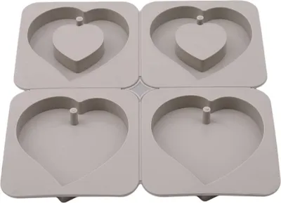 Produktbild von 4 Löcher Silikonform DIY Handwerk Aromatherapie Wachs Seifenform, Herzförmige