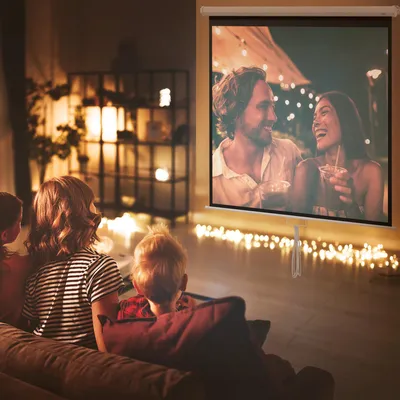 Imagen del producto de Pantalla de proyección Sweiko Beamer, 178 x 178 cm, 99 pulgadas, relación 1:1, pantalla HD 4K para cine en casa y presentaciones en oficinas