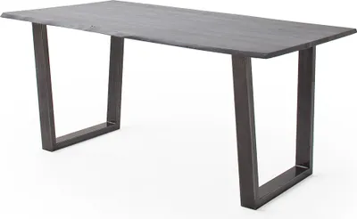 Produktbild von Esszimmer Tisch 160x90 cm, Akazie massiv, grau sandgestrahlt - COSENZA-06