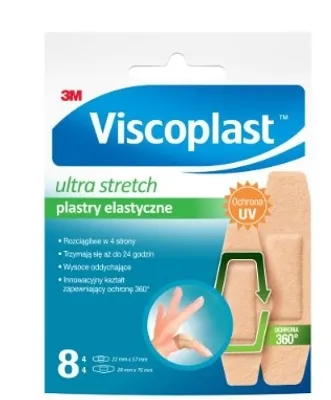 Obrázek produktu pro Plastry elastyczne Viscoplast Stretch 8 sztuk