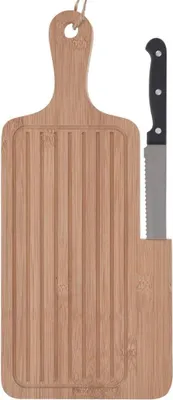 Produktbild von Bambus-Brotschneidebrett + Messer EXCELLENT HOUSEWARE 128003