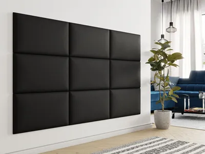 Obrázek produktu pro Čalouněný panel na zeď 70x40 PAG - černá