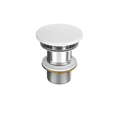 Immagine prodotto di Tappi in Vetroceramica di design per lavabi senza troppopieno Bianco opaco