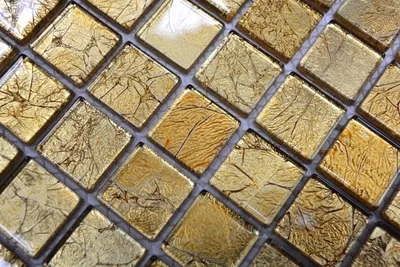 Produktbild von Handmuster Mosaikfliese Transluzent Glasmosaik Crystal gold Struktur MOS120-0742_m