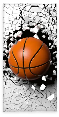 Produktbild von Herding Young Collection Badetuch, Basketball 3D Effekt, 75 x 150 cm, 100% Baumw
