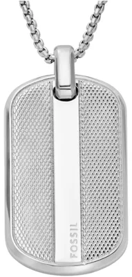 Image de Collier Fossil JF04882040 pour homme, laiton et argent, 56 cm