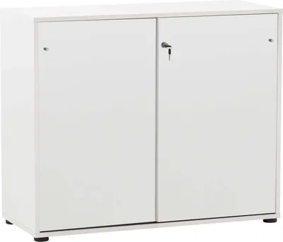 Produktbild von Möbelpartner Aktenschrank Pigeon Large | HxBxT 83,6x100x41cm | 2 Fächern & 2 abschließbare Schiebetüren | Weiß