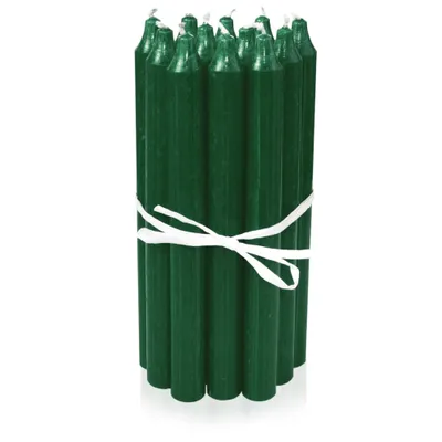 Produktbild von Dänische Premium Stabkerzen 12er Set, Leuchterkerzen, Tischkerzen, Tafelkerzen Farbe: Grün, Höhe: 18 cm
