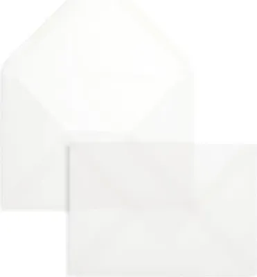 Produktbild von Briefumschläge 110x155mm 90g/qm gummiert VE=100 Stück transparent-weiß