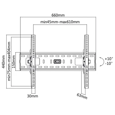 Immagine prodotto di VALUE - Supporto a parete per TV LCD/plasma - Nero - Dimensioni schermo: 81 - 152 cm (32" - 152,40cm (60")) (17.99.1218)