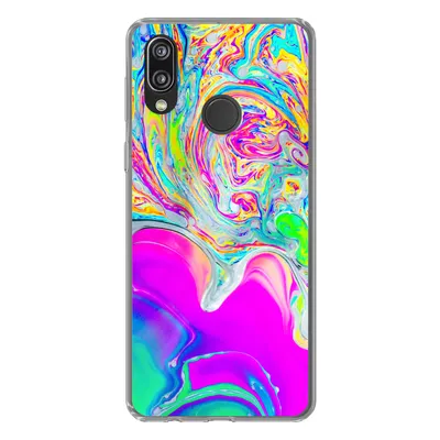 Produktbild von MuchoWow® Handyhülle Schutzhülle Hülle für Huawei P20 Lite (2020) Kunst - Farben - Psychedelisch Silikon Softcase Handy Hülle - Kartenhalter