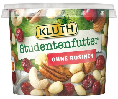 Verpackungsbild Kluth Studentenfutter ohne Rosinen Frucht Nuss Mischung 275g