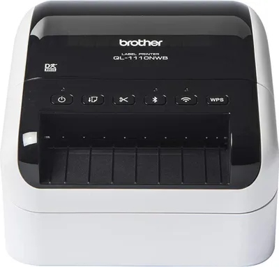 Produktbild von Brother QL1110NWBC Professioneller Etikettendrucker mit LAN, WLAN, Bluetooth, 69 Etiketten pro Minute, USB, 300 x 600 DPI, automatischer Schnitt